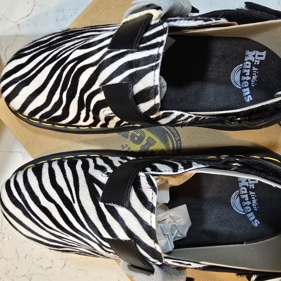 Dr. Martens Jorge II Zebra Print Slingback Mules 31567009 MENS 10 NEW SLIDES - Picture 5 of 8